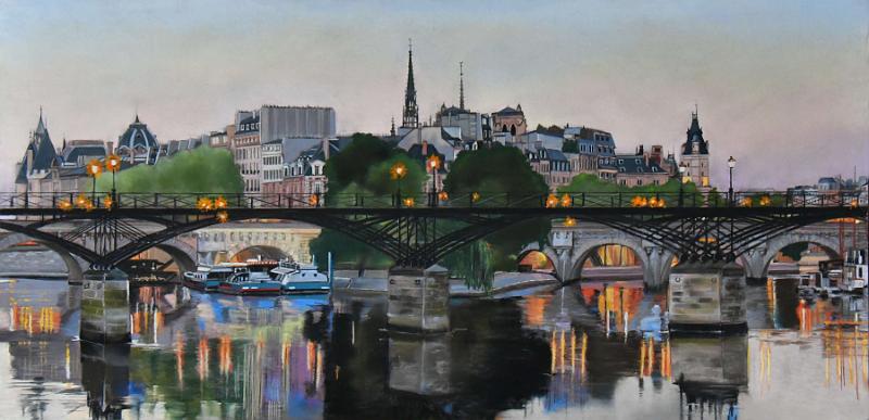 paris pont des arts.jpg - Pastel   format /size 40x80
